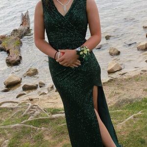 May Queen Emerald Evening Gown